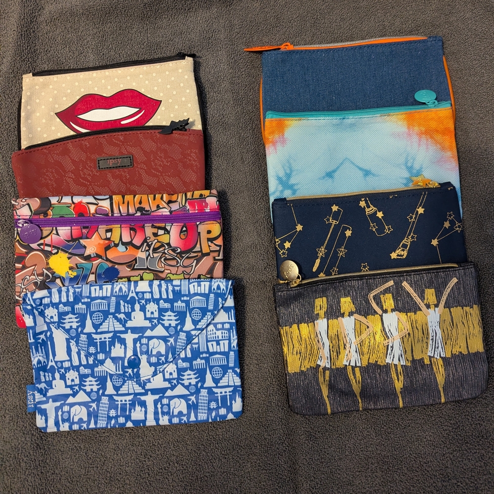 Colorful Zippered Pouches Set